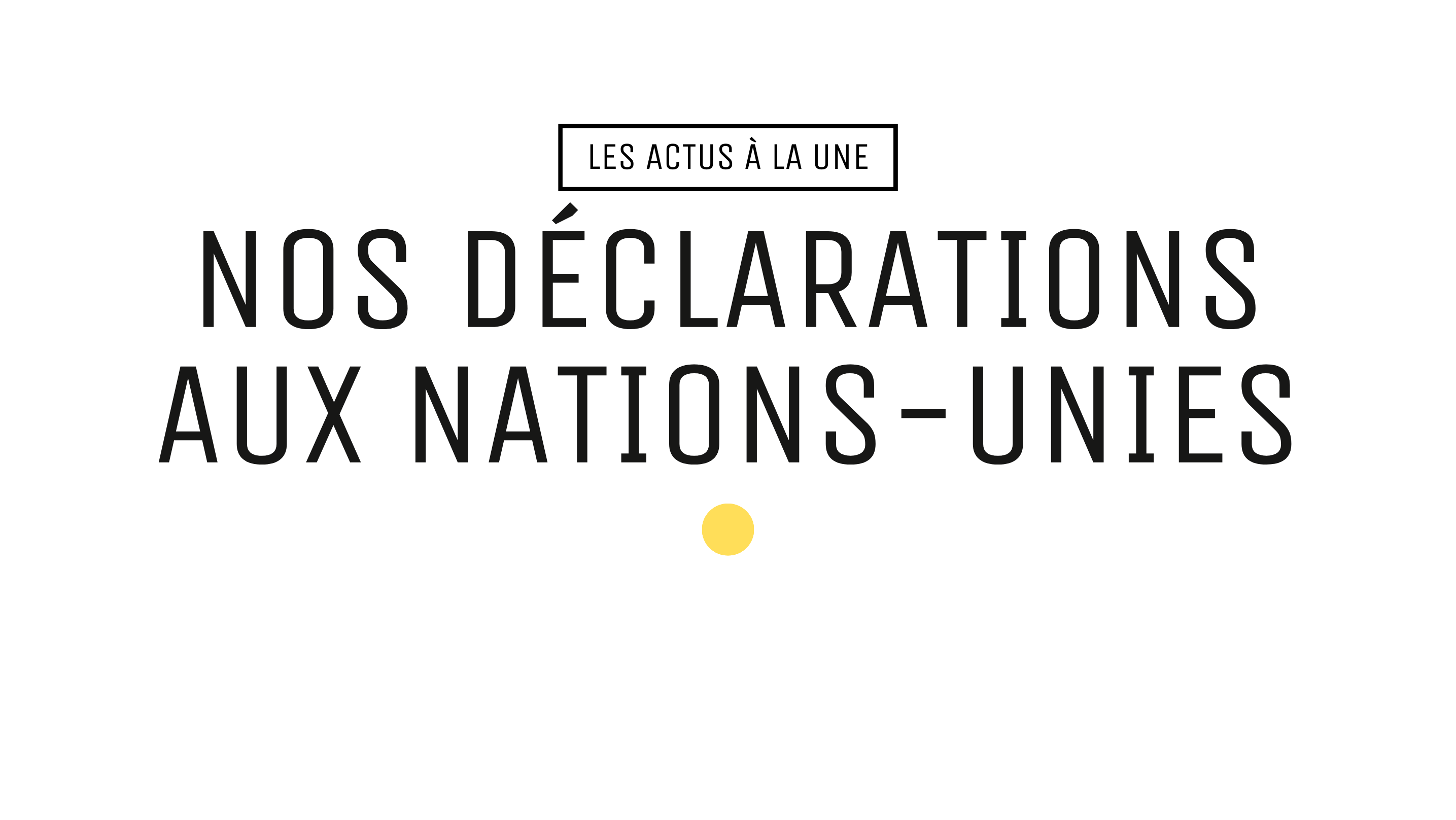 Nos déclarations auprès des Nations-Unies.