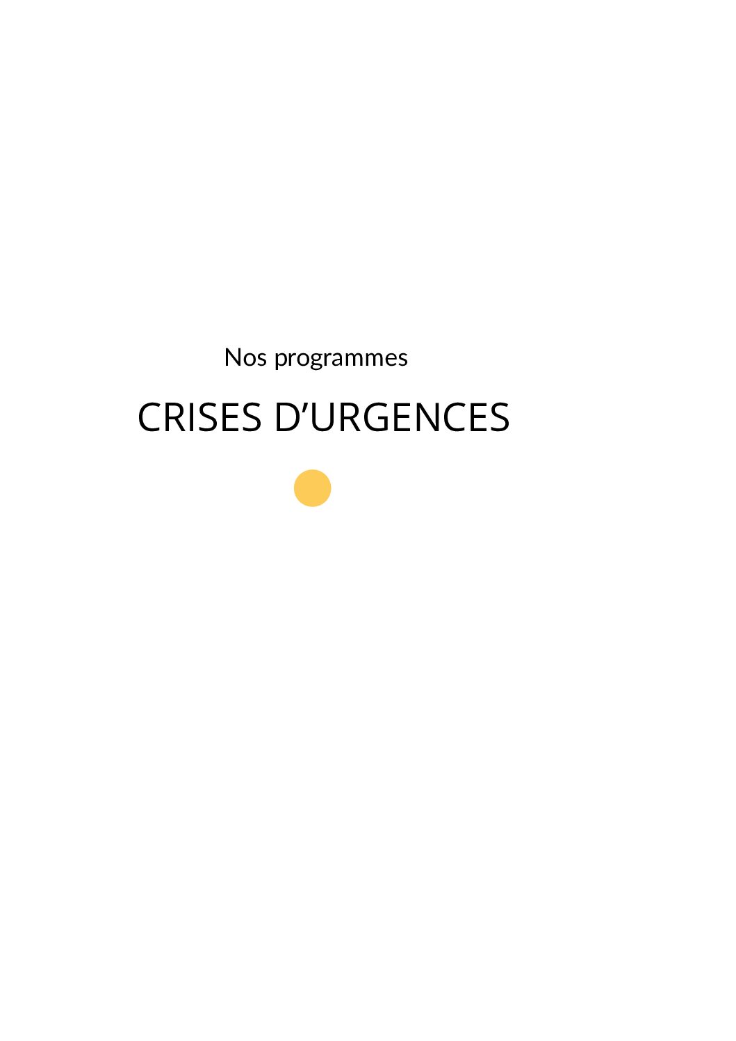 Crise d’urgences